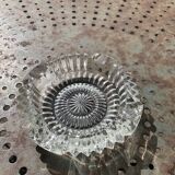 Set of two elegant vintage transparent glass and crystal ashtrays