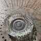 Set of two elegant vintage transparent glass and crystal ashtrays