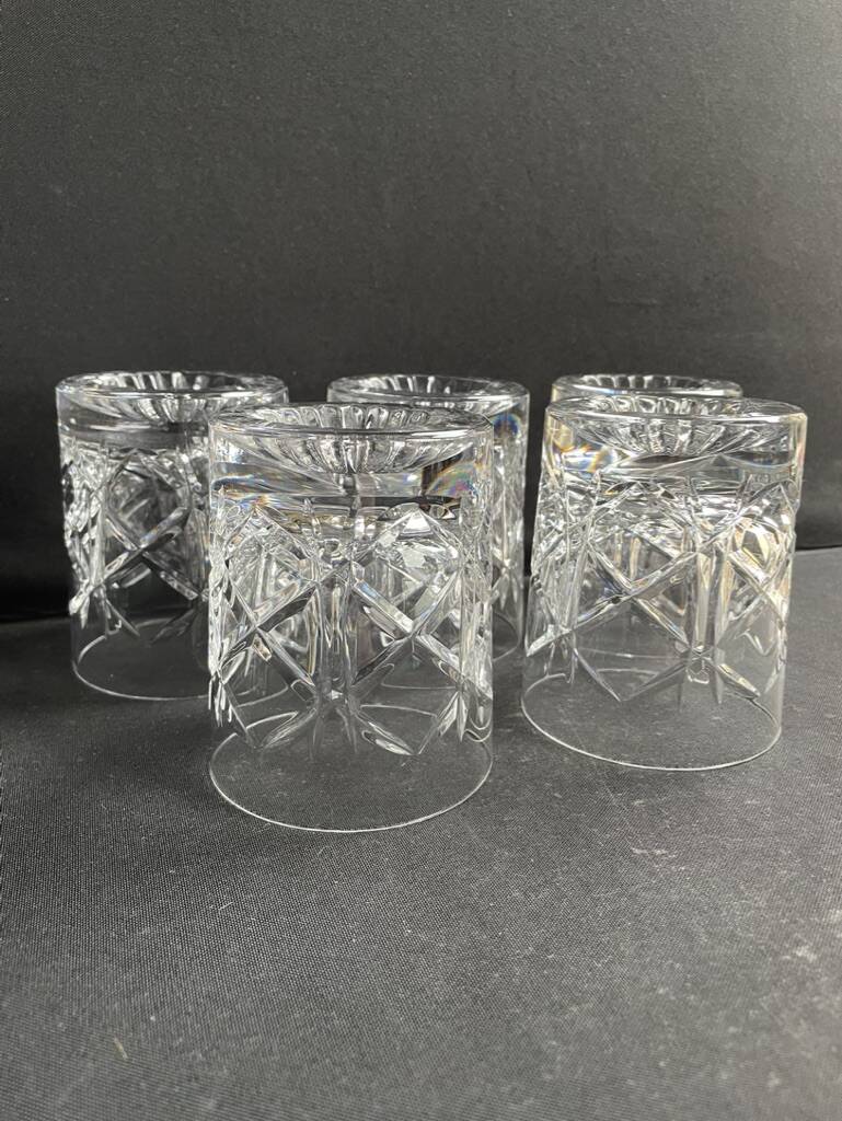 5 Whiskey glasses – Cut crystal