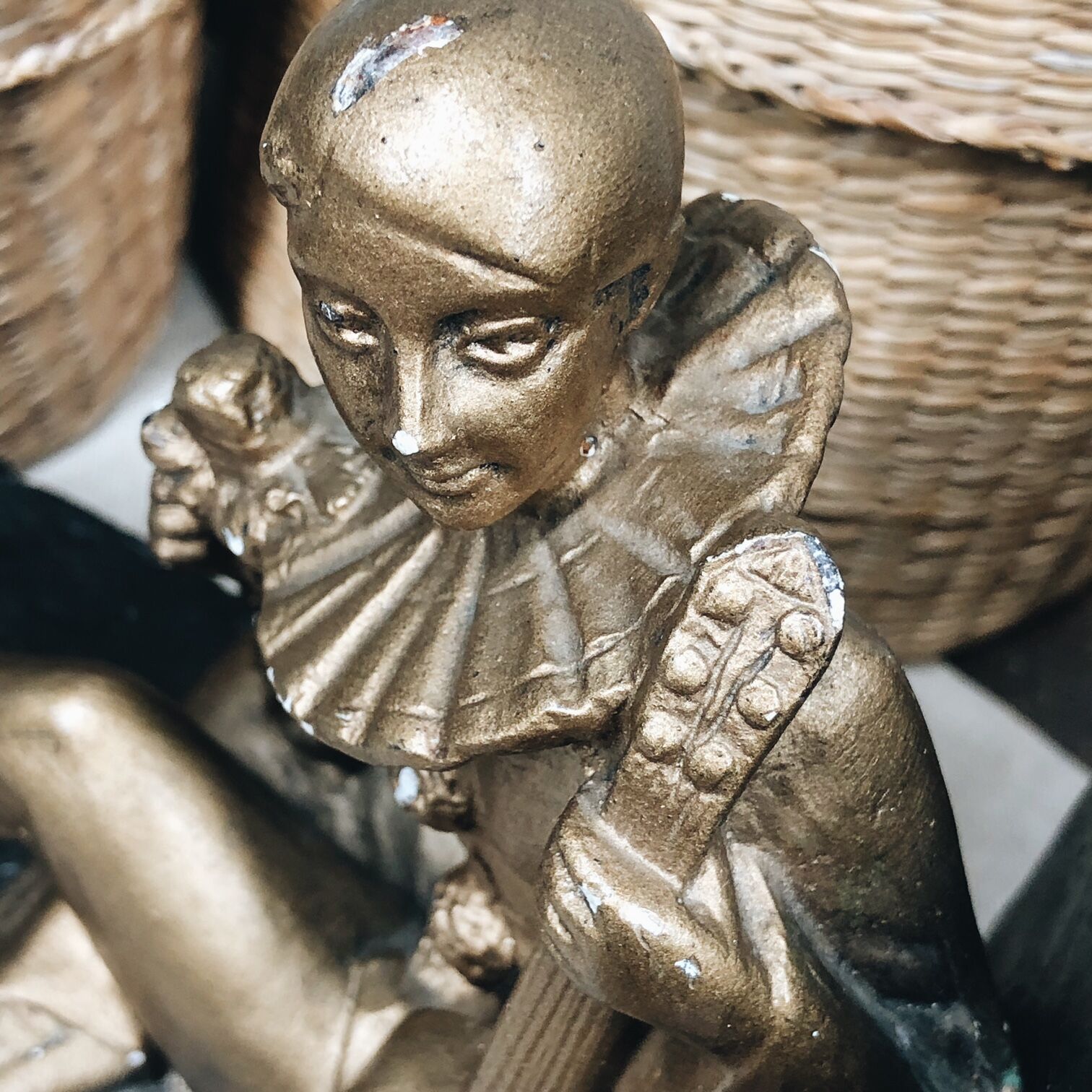 Old book clamps in black & gold plaster