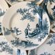 Set of 6 flat plates Iron Earth model "Garde Champêtre" late nineteenth