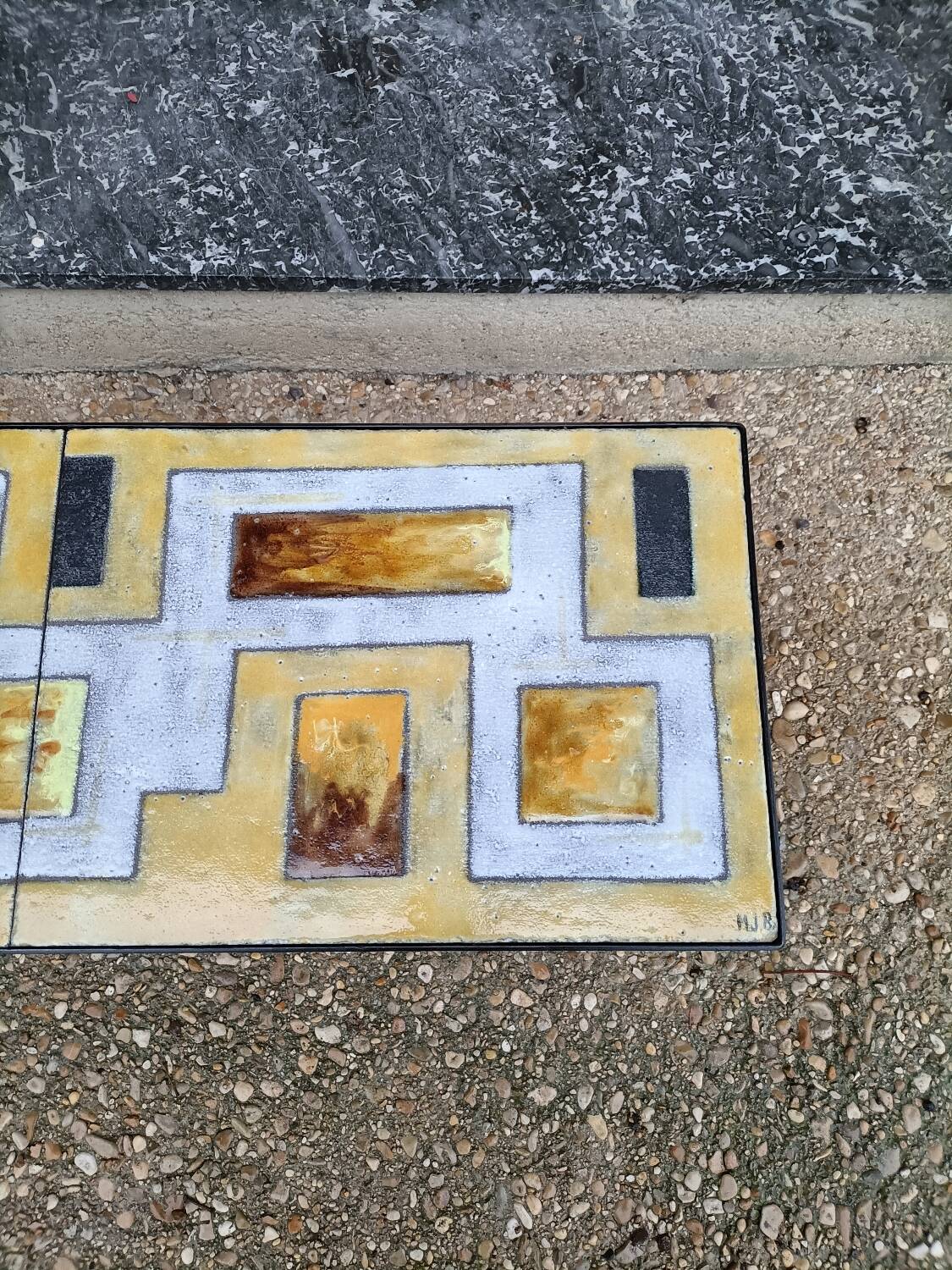 Vallauris coffee table in enamelled lava MJR