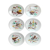 6 plates with fondue Salins