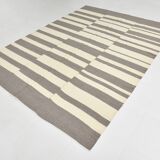 Modern Beige Grey Vintage Kilim Rug, 204x278Cm