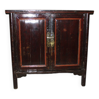 Chinese Lacquered Wood Cabinet Circa 1900