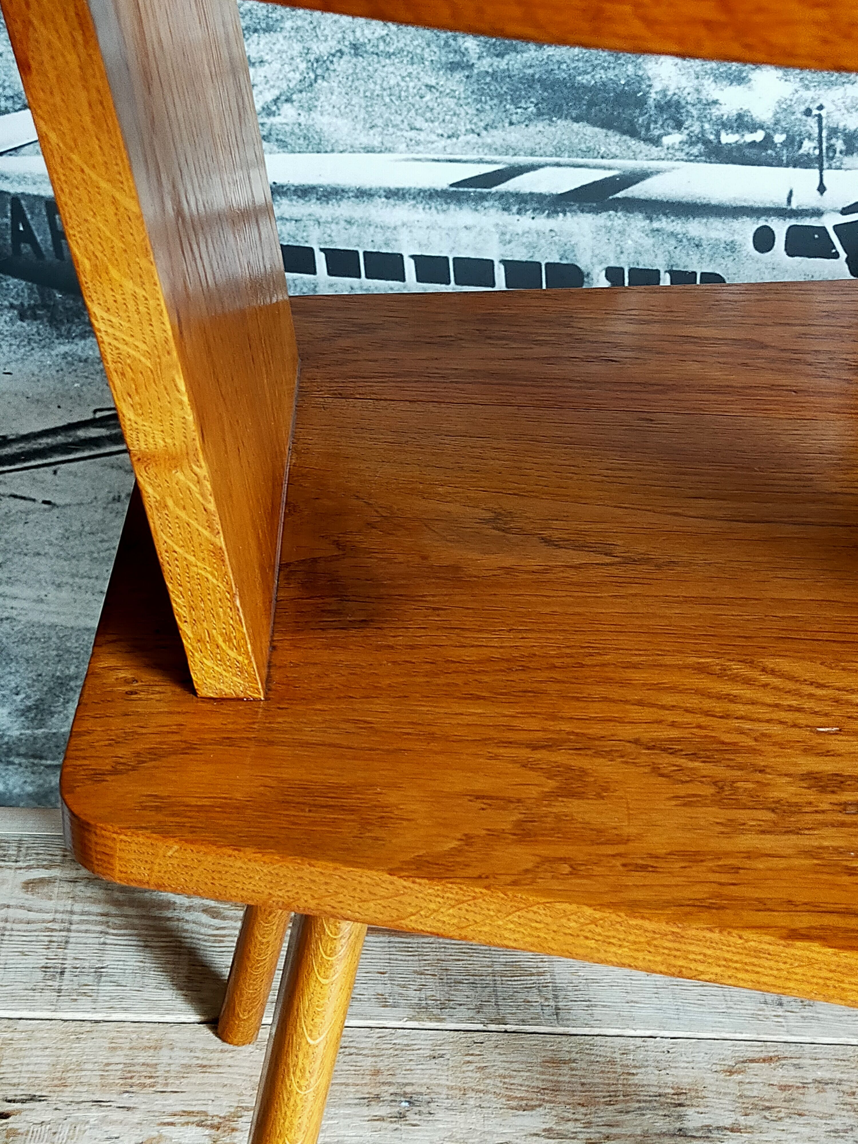 Art-popular armchair 50s in solid wood