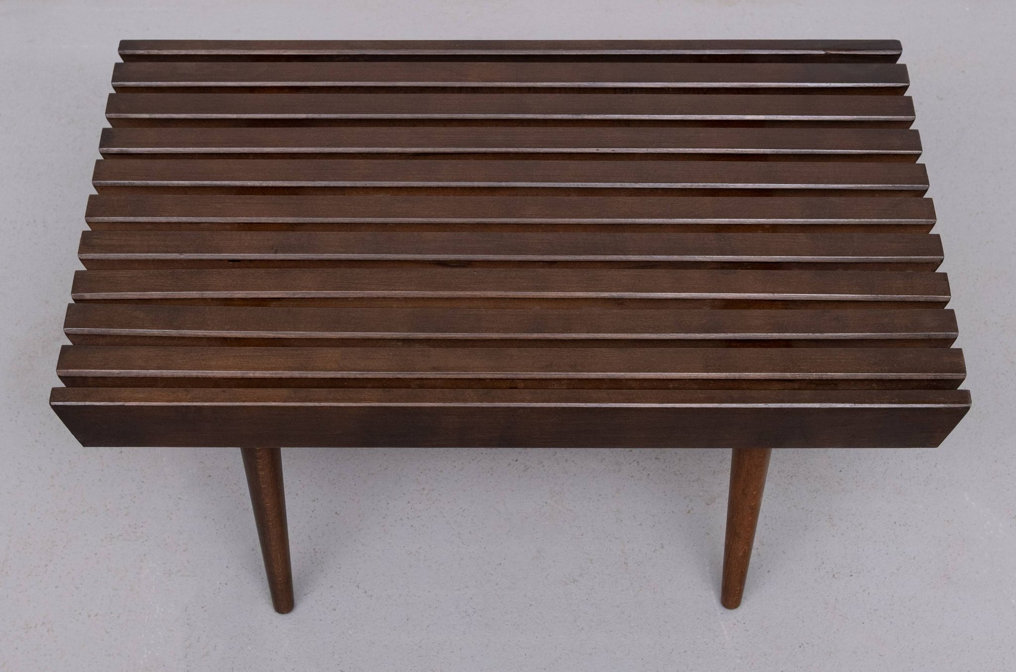 1960's Mid-Century Modern Danish Style Wood Slat Coffee Table or bench