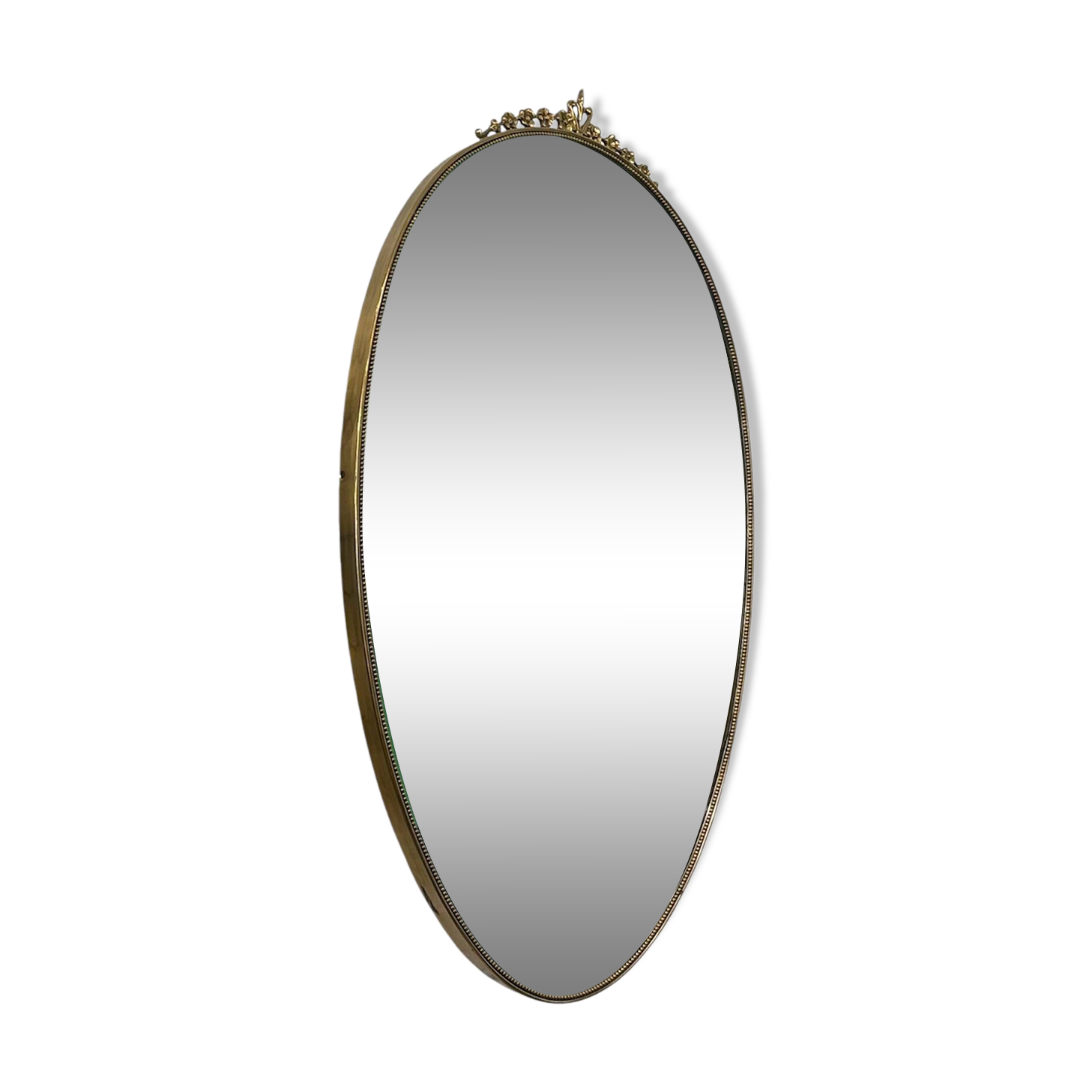 Miroir italien avec cadre en laiton des années 1940-50.