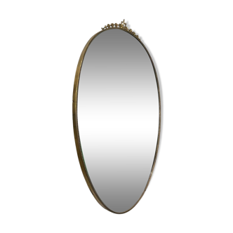 Miroir italien avec cadre en laiton des années 1940-50.
