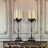 Pair of large bronze candelabras in the Antique style, circa 1880