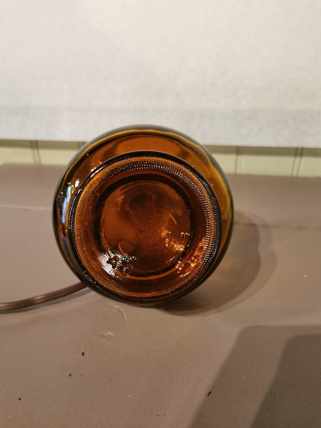 Vintage amber glass lamp base
