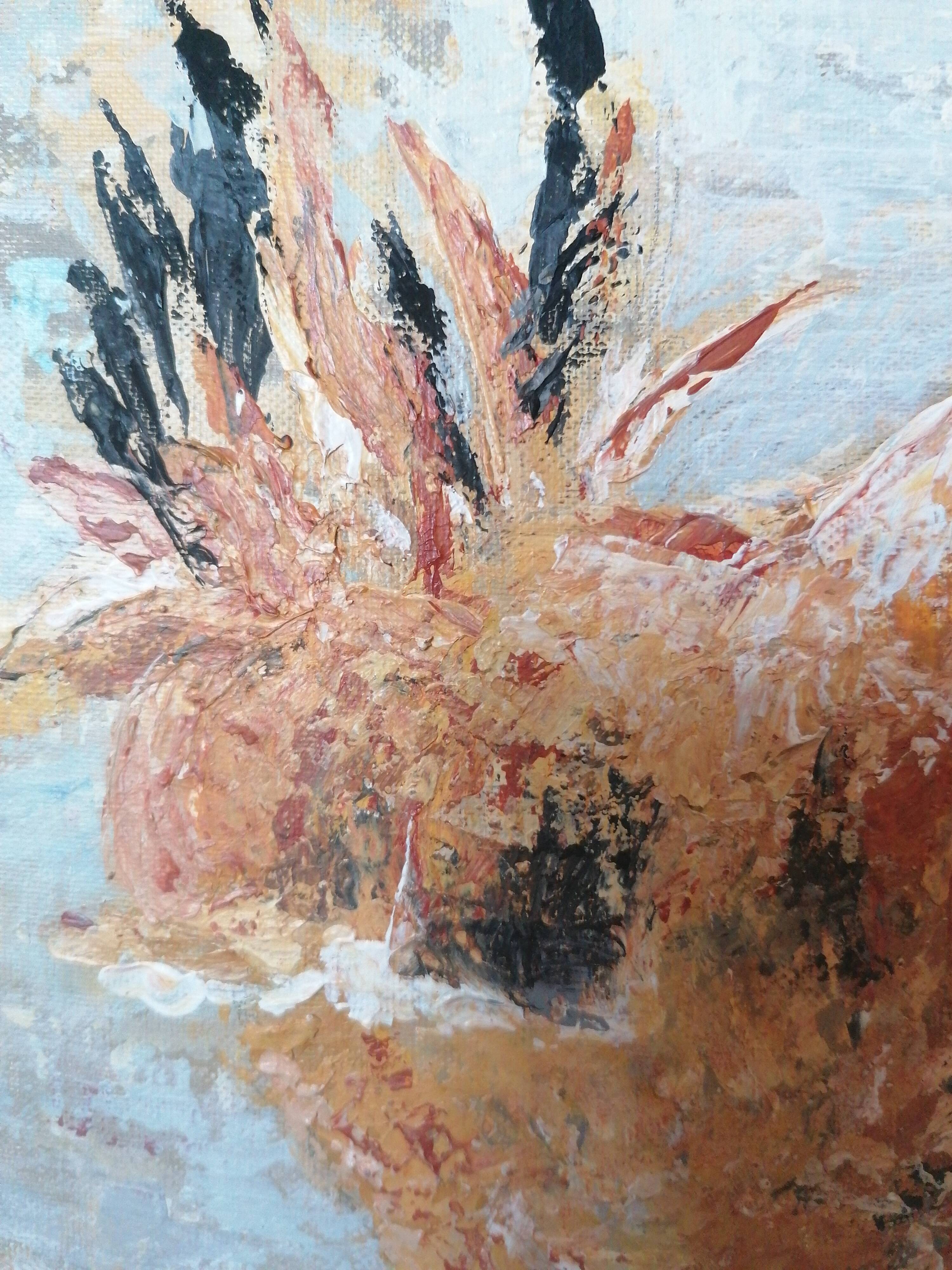 Charming Red Hen Painting