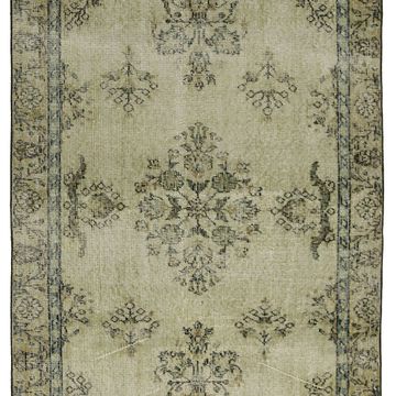 ONE-OF-A-KIND TURKISH HANDWOVEN VINTAGE RUG - RUSTIC VINTAGE CHARM 203X 111