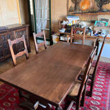 Lot table de monastère et 8 chaises