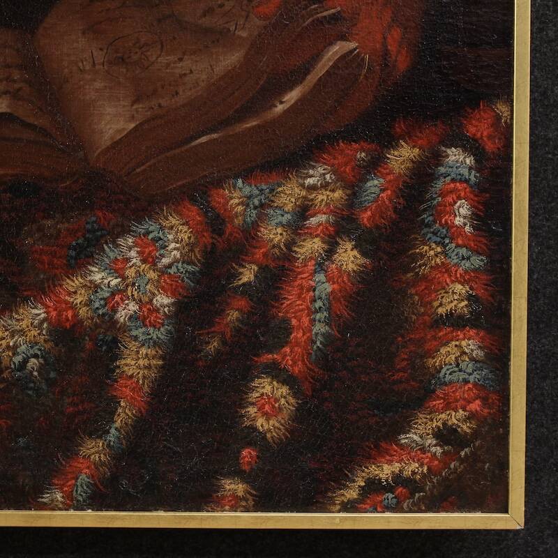 Great 17th century Italian painting, philosopher in his study