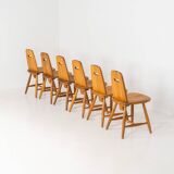 Ensemble de six rares chaises à repas « Pirtti » par Eero Aarnio pour Laukaan Puu