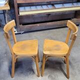 Pair of bistro chairs signed Baumann 1950
