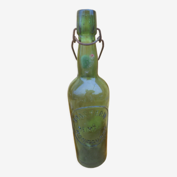 Old bottle of beer brewery HEIM Montauban green glass