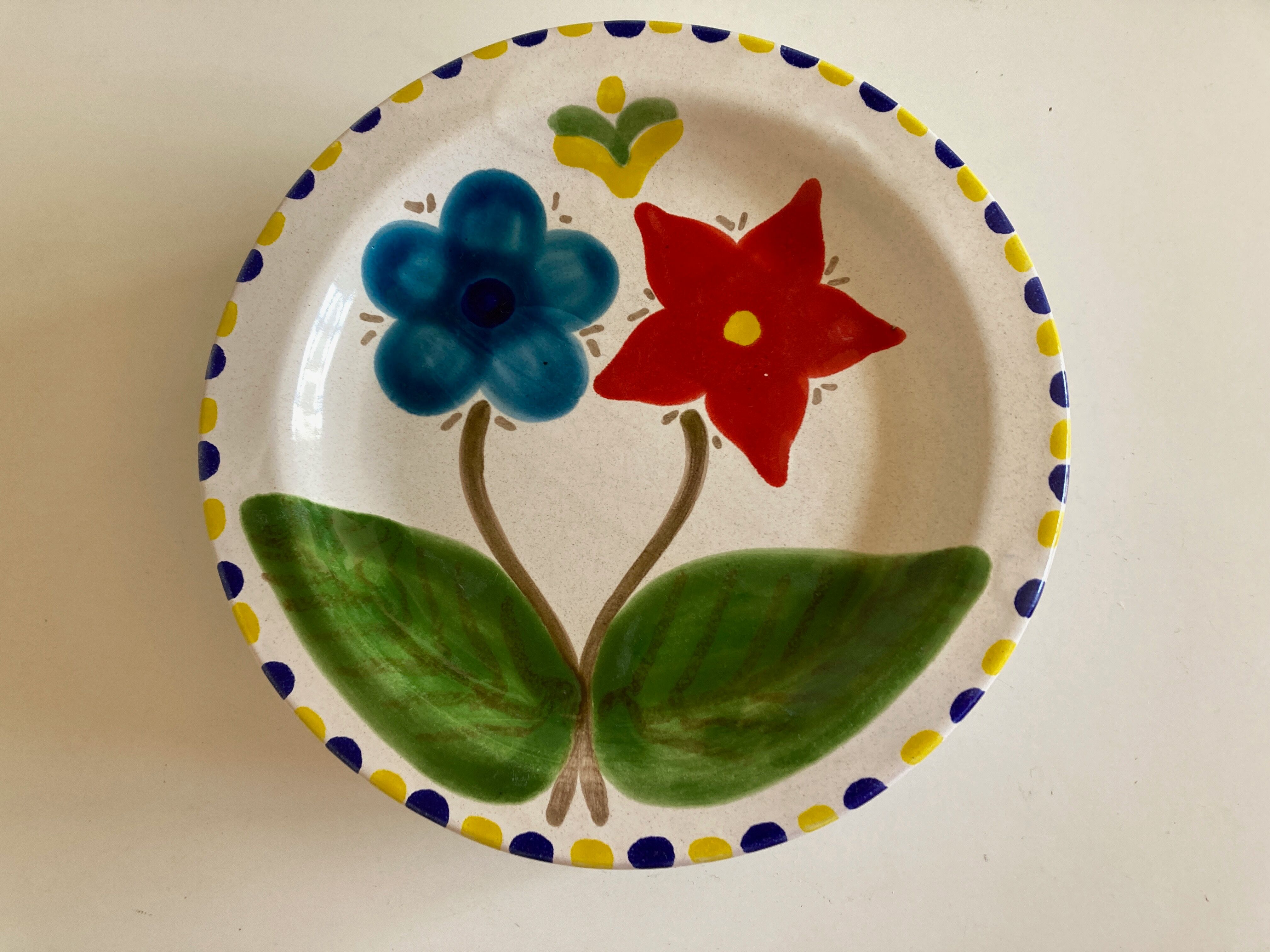 Set of 6 plates De Simone in glazed earth 1970 Italian work