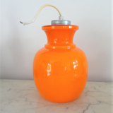 Ceiling lamp orange glass, opaline glass, year 1970s