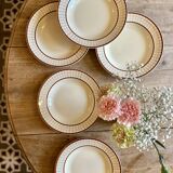 Lot of 6 old soup plates from the Longchamp factory