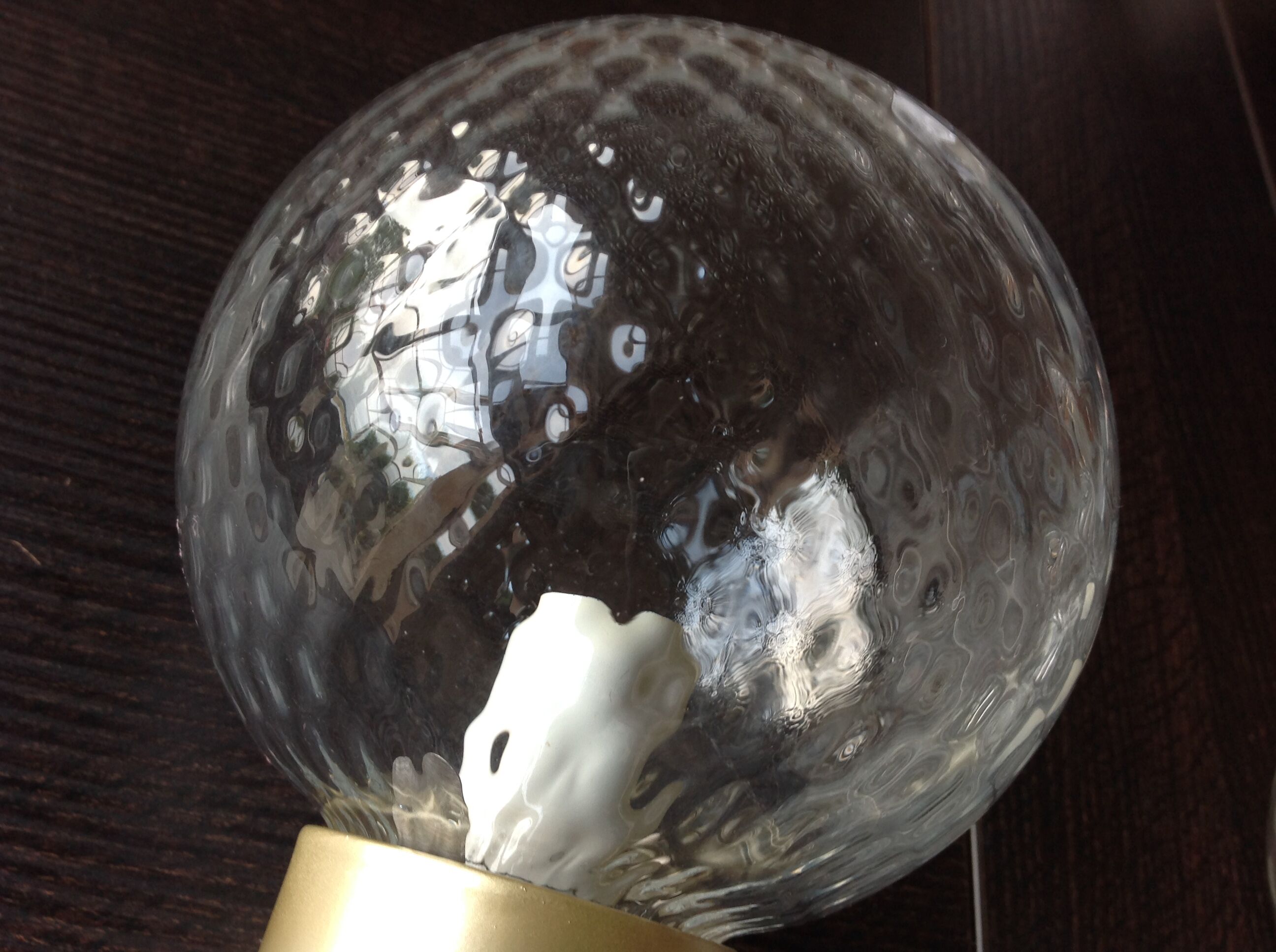 Pair of glass and gilded wood globes /vintage 60-70