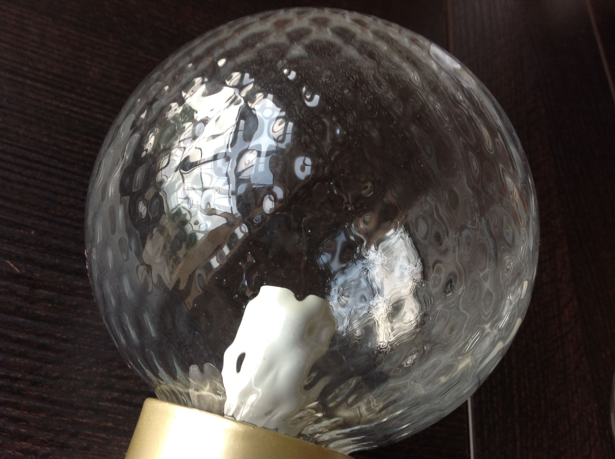 Pair of glass and gilded wood globes /vintage 60-70