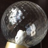 Pair of glass and gilded wood globes /vintage 60-70