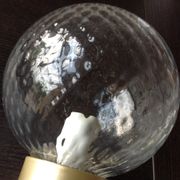 Pair of glass and gilded wood globes /vintage 60-70