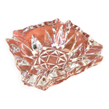 Années 1970 Cendrier Verre transparent taillé et ciselé