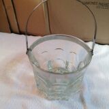 Glass and metal ice bucket