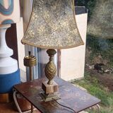 Bronze and marble pineapple lamp, vintage 1960s/70s.