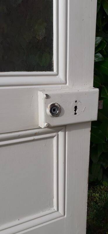 Communication door 1 translucent glass H233.5xL84.5cm old 20th century