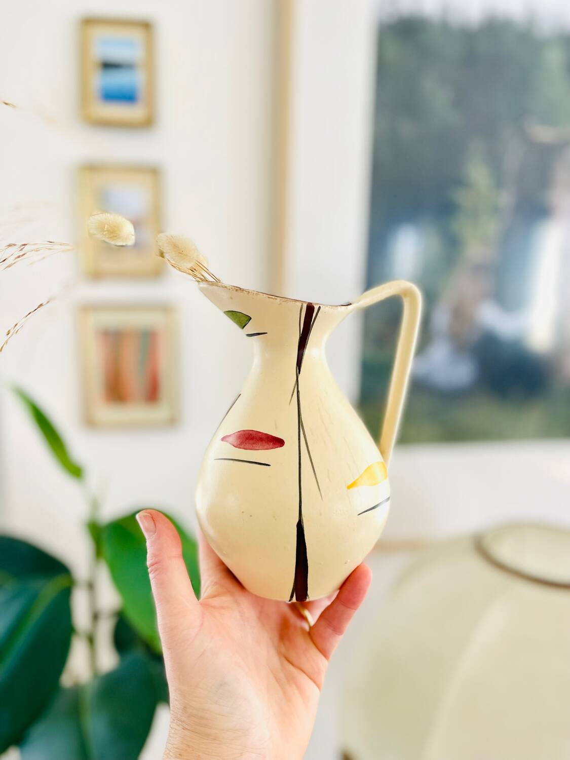 Vintage pitcher vase 50/60 modernist Poët Laval Liliane