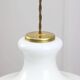 Mid-Century Italian White Glass and Brass Pendant Lamp