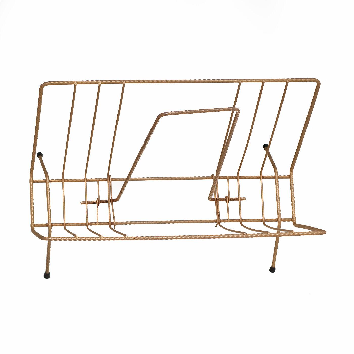 Porte revue en fer doré torsadé des années 60