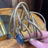 Brass lamp with pleated shade