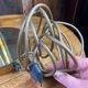 Brass lamp with pleated shade