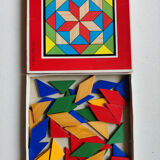 Game vintage painted wooden mosaic