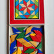 Jeu mosaïque en bois peint vintage