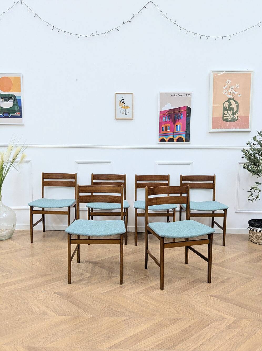 6 chaises vintage design scandinaves