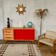 Enfilade vintage moderniste pieds compas 150 cm années 1950
