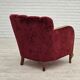 1960s, Danish armchair, cherry-red furniture velour.