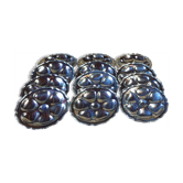 Set de 12 assiettes à huitres en inox