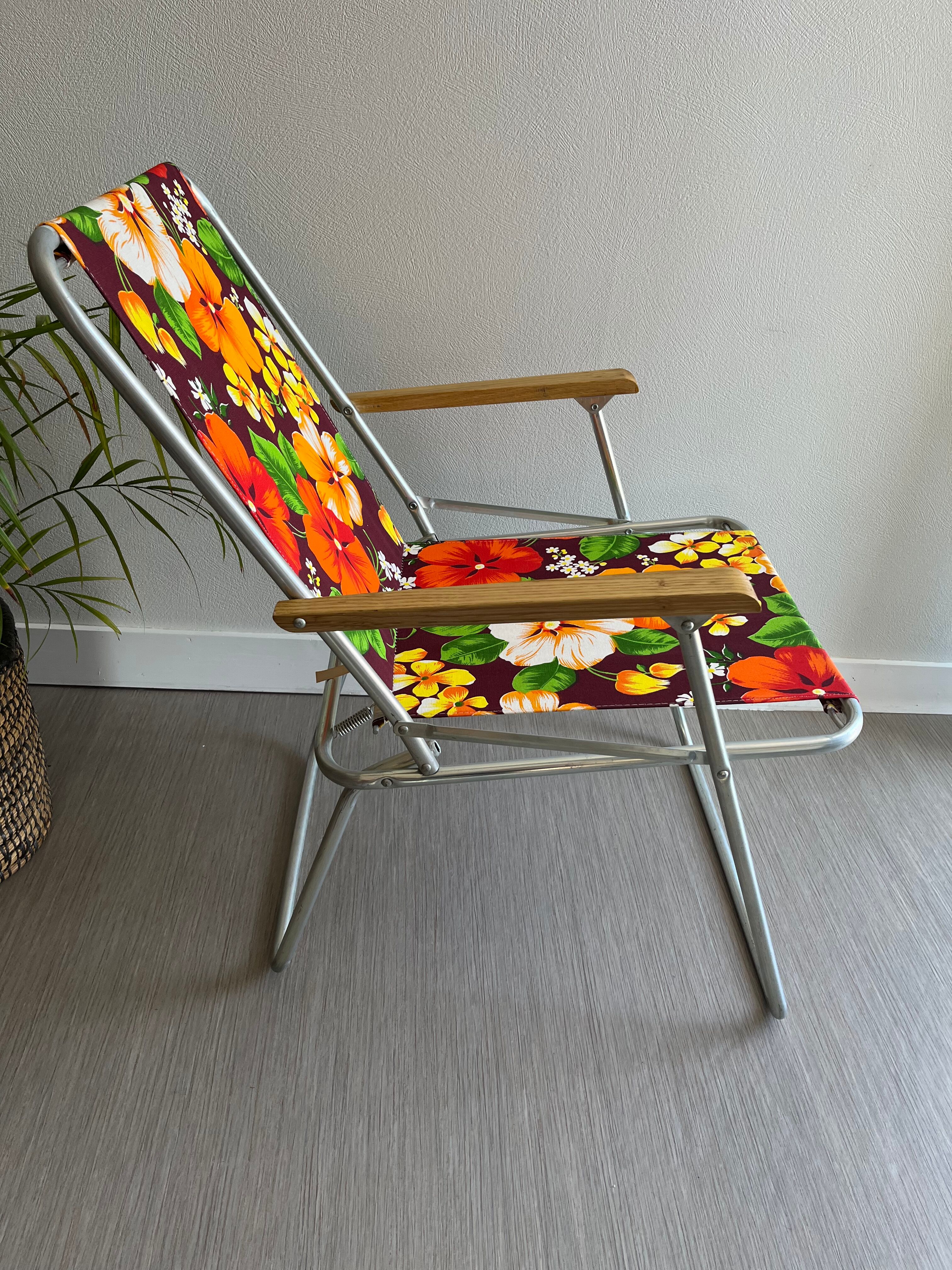 Vintage floral camping chair