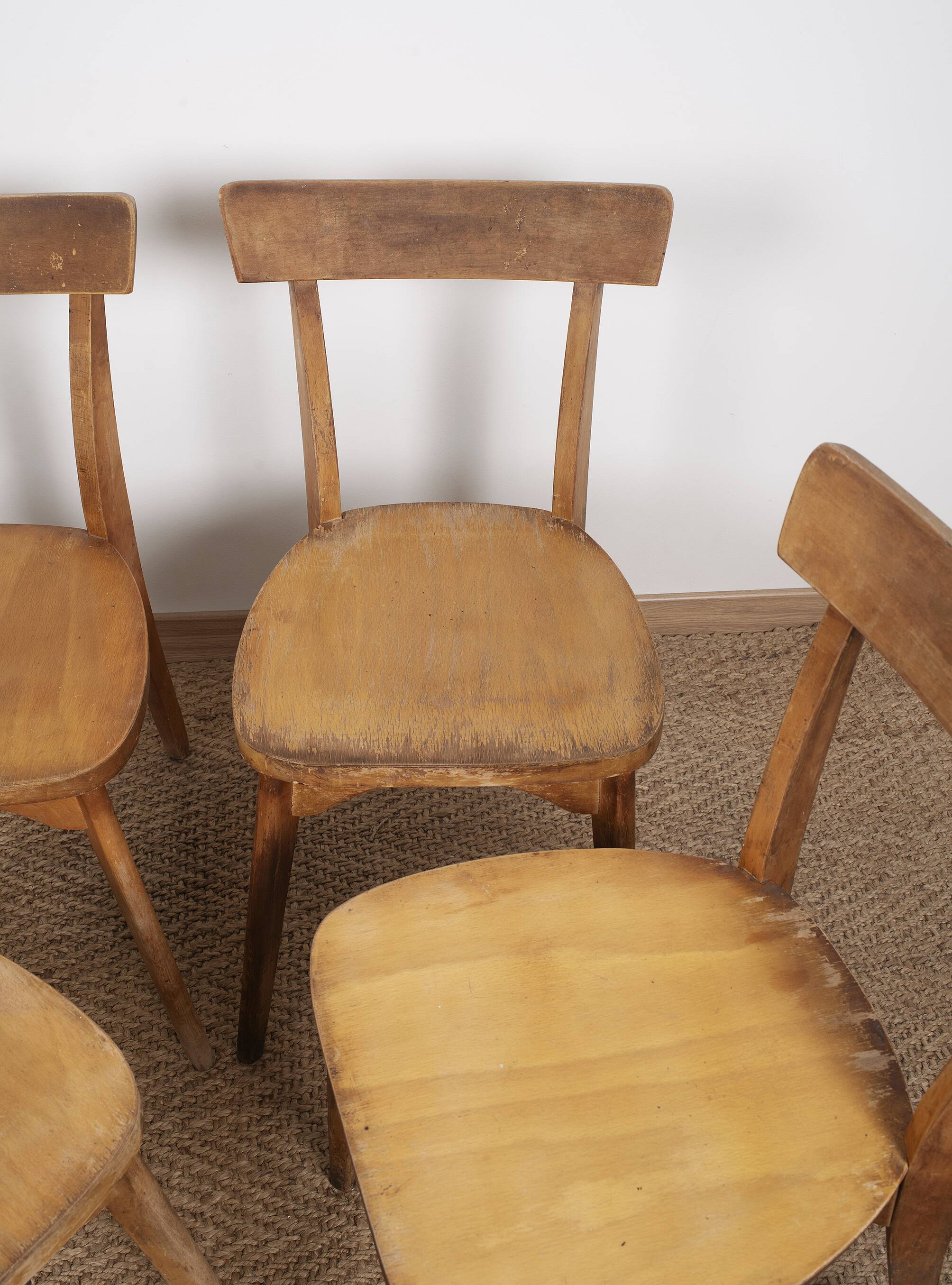 Ensemble de 4 chaises de bistrot luterma, estampillées