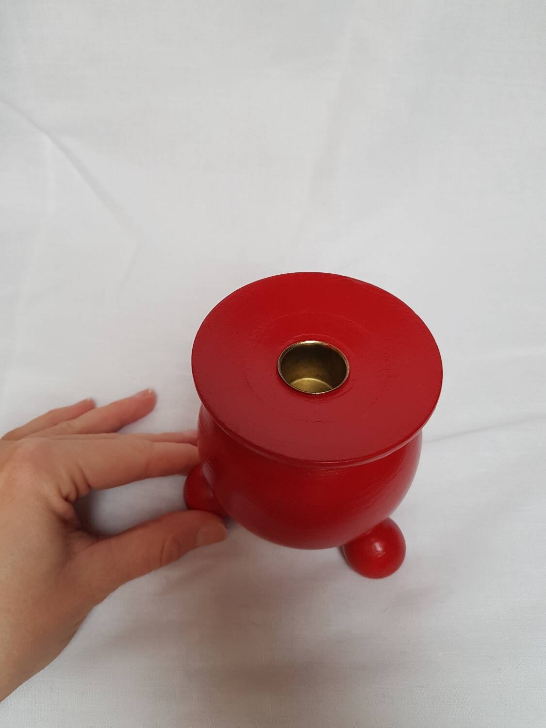 Bougeoir de Noël vintage suédois en bois conçu par Eric Dalmas pour Dala Industries.