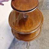 Pedestal table - Mute mahogany servant - With three trays resting on a tripod base - 1880