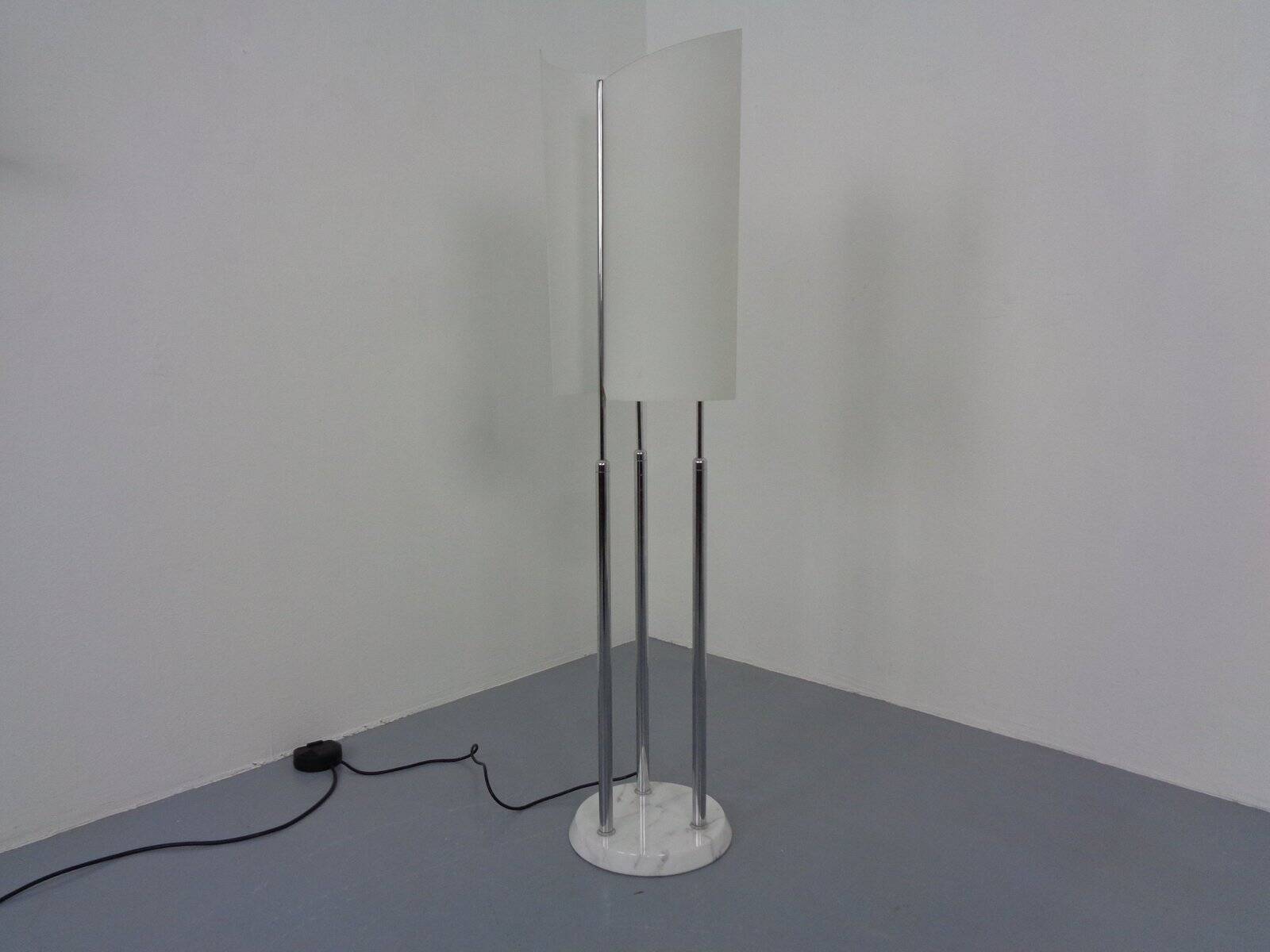 Arianna Floor Lamp in Marble and Handblown Glass by Bruno Gecchelin for Oluce, Italy, 1970s