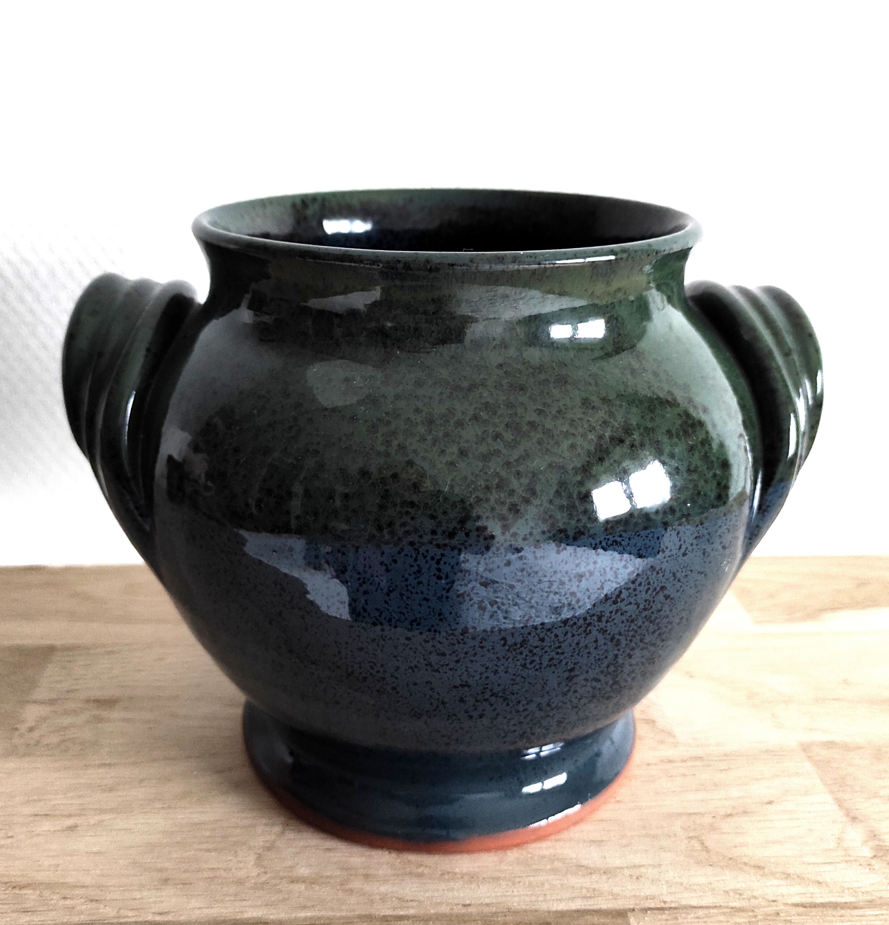 Glazed terracotta vase